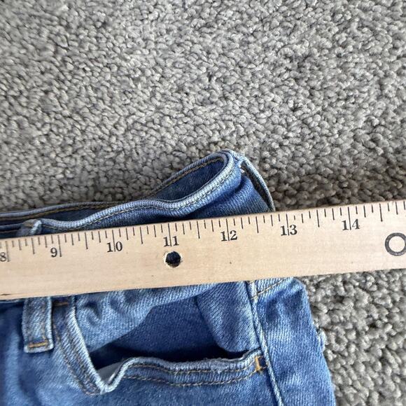 Cello Jeans Womens 3 Blue Medium Wash High Rise Distressed Flare Stretch Denim - Picture 8 of 13